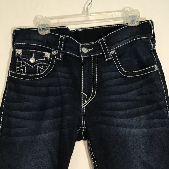 True Religion Men's Straight Flap Natural Big T Jeans Size 32 - Picture 2 of 9